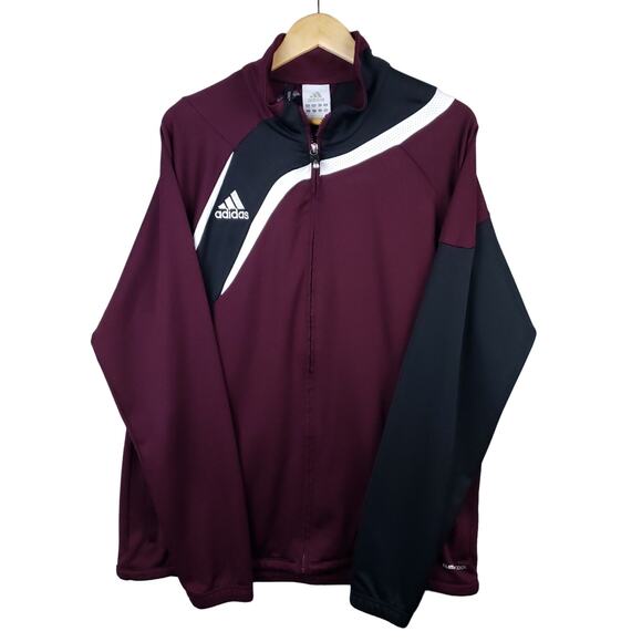 Adidas Men's Clima365 Full Zip Sweater Size Large ClimaCool Embroidered Burgundy - Picture 2 of 15